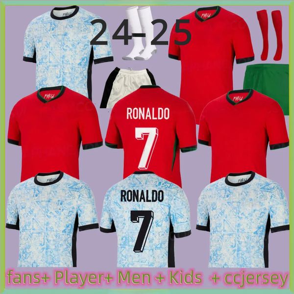 24 25 Portuguesa Portugal Soccer Jerseys Ruben Ronaldo Portugieser 2024 Euro Portugais Football Shirt Men Kid Kit Kit Cup Team Portugals Tops Thaïlande