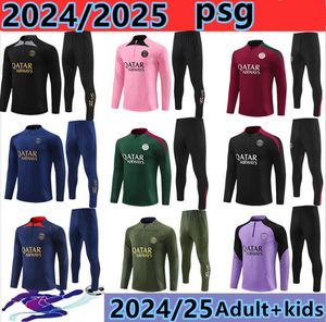 24/25 Survêtement de maillot de football PSGes MBAPPE 22 23 24 25 Style classique MARQUINHOS VERRATTI KIMPEMBE ICARDI DI MARIA DRAXLER ensembles d'entraînement de football pour enfants adultes Paris