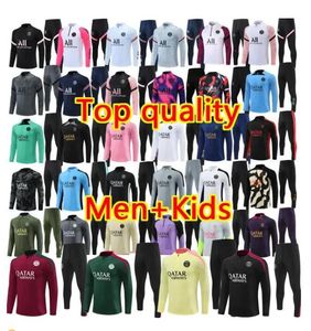 24 25 pSges Tracksuit Men Football Training Suit 21 22 23 24 25 Tuta Maillot Ppsg Tracksuit Jacket Paris Mbappe Hommes et enfants Kit Jogging Jogging survivant Chandal S / 2xl