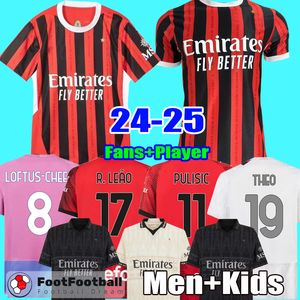 24 25 AC Milan maillot de foot PULISIC GIROUD RAFA LEAO THEO ROMAGNOLI S.CASTILLEJO REIJNDERS LOFTUS-CHEEK homme Équipement enfant