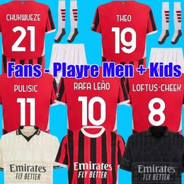 24 25 Jerseys de fútbol Pulisic Koche AC 2023 2024 Giroud de Ketelaere R. Leao Tonali Camisa de fútbol Home Football Especial Fourth Men Kids Kit Milans 2025