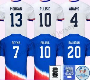 24 25 Pulisic McKennie Fan Football Jersey Ertz Altidore Press Wood Morgan Lloyd 2024 2025 Joueur America Football Shirt United States Camisetas Usmnt Men Kids