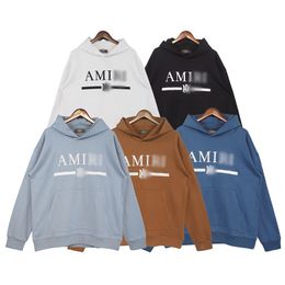 2024 Amirs Sweat-shirt à sweat à sweat à sweat pour hommes 100% coton chandail Hip Hop Lettrage imprimé Top Label S-XL