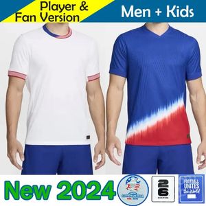 USAS Voetbalshirts 24/25 Copa America USWNT 4 Sterren USMNT 2024 Thuis Uit Heren Voetbalshirts Kindertenues Spelerversie PULISIC SMITH MORGAN BALOGUN