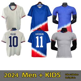 24 25 PULISIC MCKENNIE Jersey ERTZ ALTIDORE PRESS WOOD MORGAN LLOYD 2024 2025 femmes Amérique Football Shirt États-Unis Camisetas USAS USMNT PLAYER Men Kit