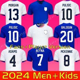 24 25 Pulisic McKennie Jersey Ertz Altidore Press Wood Morgan Lloyd 2023 2024 2025 America Football Shirt United States Camisetas Usmnt Player Men Kit