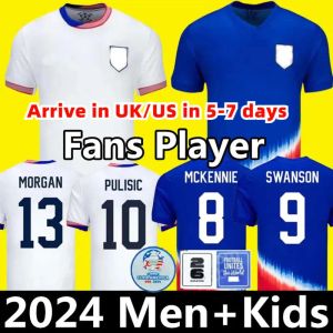 24 25 Pulisic McKennie Jersey Ertz Altidore Press Wood Morgan Lloyd 2024 2025 America Football Shirt United States Camisetas USMNT Player Men Kit