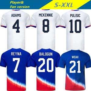 24 25 Pulisic McKennie Jersey Ertz Altidore Press Wood Morgan Lloyd 2024 2025 America Football Shirt Verenigde Staten Camisetas USA USMNT Player Men Soccer Jersey