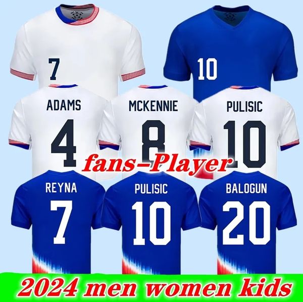 24 25 Pulisic McKennie Jersey Ertz Altidore Press Wood Morgan 2024 2025 America Football Shirt United States Camisetas USA USMNT Player Men Kit