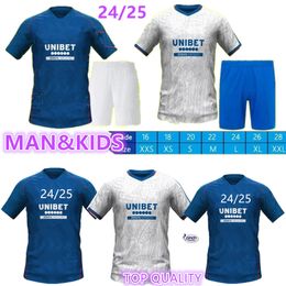 24 25 Rangers voetbalshirts 2024 2025 Away Glasgow Colak Dofe Lundstram Hagi Barker Morelos Tavernier Kent Tillman FC Fashion Jr Football Shirt Men Kids Kit Boys