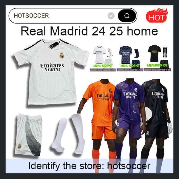 24 25 Kit de football du Real Madrid Soccer Mbappe Bellingham Y-3 Kid Kit 2023 2024 Home Away Third Y3 Football Shirt Camiseta Rodrygo Vini Jr Hotsoccer