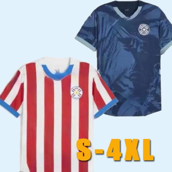 24 25 S-4XL2024 Jersey de fútbol paraguay 2024 Copa América Camisa Home Away Blue Football Shirt Kit Uniform