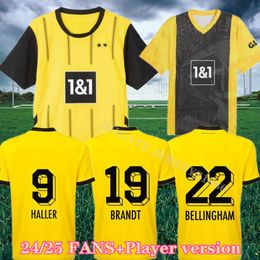 24 25 Sancho Soccer Jerseys Reus Dortmunds 50 años en el Westfalenstadon Special 2024 2025 Borussia Soccer Haller Football Shirt Bandt Men Kids Kit All Black