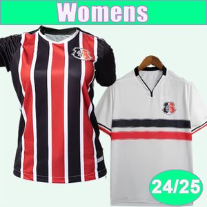 24 25 Santa Cruz FC dames voetbalshirts thuis weg witte voetbal shirts volwassen uniformen met korte mouwen