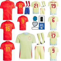 24-25 Soccer 10 Dani Olmo Jersey Euro Cup 11 Nico Williams 19 Lamine Yamal 14 Aymeric LaPorte 7 Alvaro Morata 21 Mikel Oyarzabal National Team voetbalhirt Xibanya