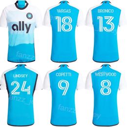 24-25 Fútbol Charlotte FC 24 Jaylin Lindsey Jerseys 10 Brecht Dejaegere 8 Ashley Westwood 9 Enzo Copetti 18 Kerwin Vargas 1 Kristijan Kahlina Kits de camiseta de fútbol