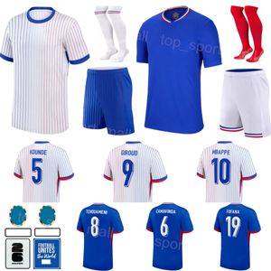 24-25 Soccer Français 12 Randal Kolo Muani Jersey Euro Cup 9 Olivier Giroud 19 Youssouf Fofana 8 Aurelien Tchouameni 10 Kylian Mbappe Team Football Shirt Kits Kits