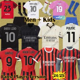 maillot ac milan DE KETELAERE R LEAO maillot milan IBRAHIMOVIC MILAN AC KOCHE Quatrième kit TOMORI GIROUD Maillots de football Hommes Kits Enfants Équipement maillot milan ac