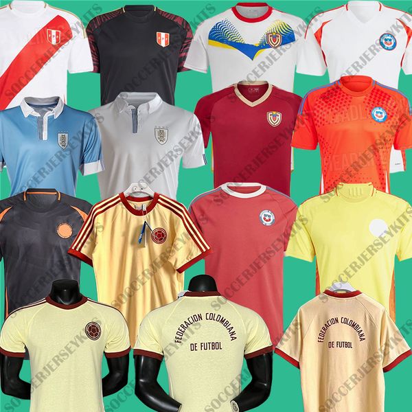 2024 Jerseys de fútbol de Perú Camas de fútbol Colombia Venezuela Jerseys retro Copa 2024 25 UNIFORMA COMA AMERICA Men Sets Kits Uruguay Football Jersey Chile Tops