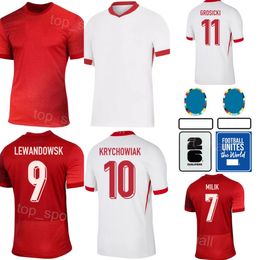 24-25 Fútbol Polonia 23 Krzysztof Piatek Jersey Euro Cup 9 Robert Lewandowski 1 Wojciech Szczesny 15 Kamil Glik 10 Piotr Zielinski Milik Equipo Nacional Camisa de fútbol