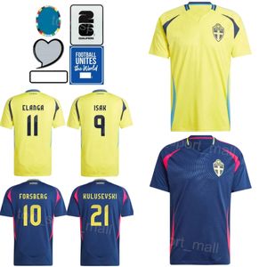 24-25 Soccer Sweden 17 Viktor Gyokeres Jersey Euro Cup 4 Gustaf Nilsson 21 Dejan Kulusevski 3 Victor Lindelof Sebastian Nanasi National Team voetbalshirt Kits Men