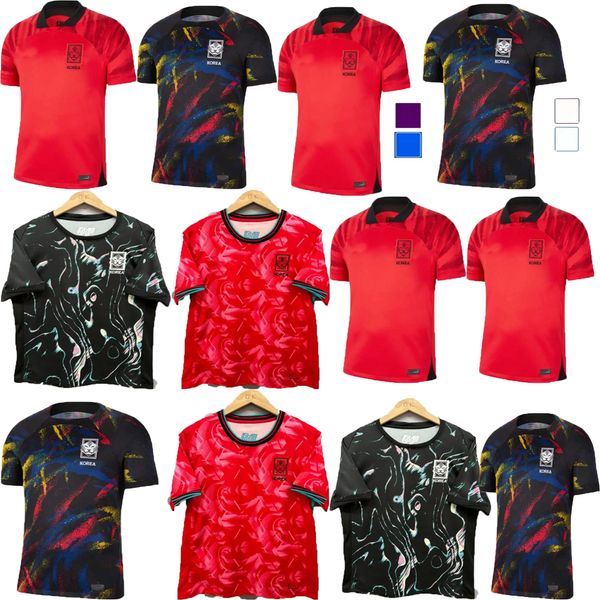 24/25 Corea del Sur Red Black Múltiples Estilos Jerseys de fútbol Kit H M Son National Team Hwang Lee 22 23 24 Fan Versión 2023 Camisa de fútbol Uniforme