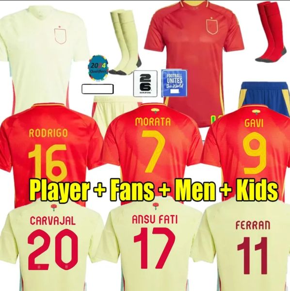 24 25 España Espana Jerseys de fútbol Pedri Lamine Yamal Rodrigo Pino Merino Sergio M.asensio Ferran Hermoso Redondo Caldentey 2024 Euro Football Shirt Camiseta