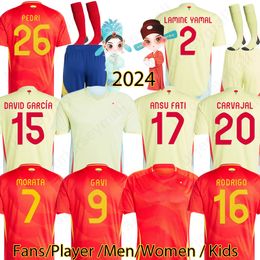 24 25 Espagne Jerseys de football Pau Torres Morata Gavi Football Shirt ANSU FATI KOKE 2024 HOMMES KIT