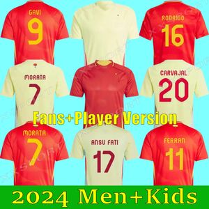 24 25 Espagne Soccer Jerseys Joueys Fans Asensio Morata Gavi Football Shirts 2024 2025 ESPANA CAMISETA DE FUTBOL FERRAN GAYA Men Kids Sergio Spains Ansu Fati 2xl Kits