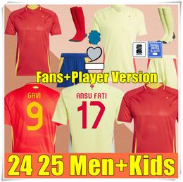 24 25 Spains Soccer Jerseys Euro Cup Pedri Lamine Yamal Pino Merino Rodrigo Sergio M.asensio Ferran Men Kids and Hermoso Redondo Caldentey 2023 2024 Football Shirt