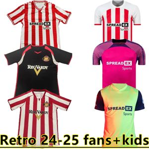 24 25 Sunderland Soccer Jerseys Stewart Simms Roberts Amad Clarke Dajaku Embleton Evans O'Nien voetbalshirt Pritchard Mens Kids Kit Home 05 06 Retro 888888