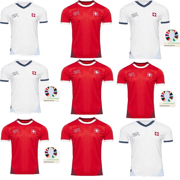 24/25 Suiza Nuevos modelos lanzados con alta demanda Camisetas de fútbol local red suisse SHAQIRI Akanji Freuler SEFEROVIC INLER EMBOLO Camisetas de futbol KIT Camisetas