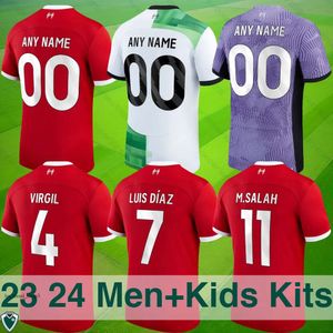 Camisetas de fútbol de los Rojos 24/25: ediciones Virgil, Diaz, Salah, Szoboszlai. Diseños premium para fanáticos: local, visitante, tercera equipación, colección para niños.Opciones de personalización 120