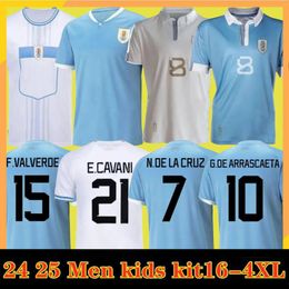 24 25 Uruguay Football Team Jersey 2024 2025 L Suarez E Equipo Nacional Jersey de Cavani N D La Cruz G D que Crascaeta F Verde R Araujo R Bentancur Fútbol Uniforme 4XL