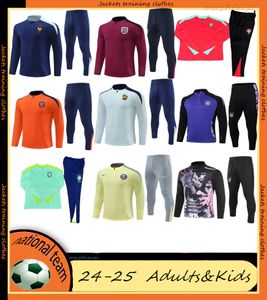 24 25 Verschillende nationale teams Brazilië Brazil Tracksuit 2024 2025 Half Pull Men Kids voetbal trainingskits Trainingspak Jogging Chandal Survetement