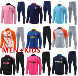 24/25 Adulto a los hombres y niños Madrid Track Chandal Futbol Futbol Trait de entrenamiento de fútbol 23 24 Socicadoras del Atlético Set hombres Camiseta de Football Jacket