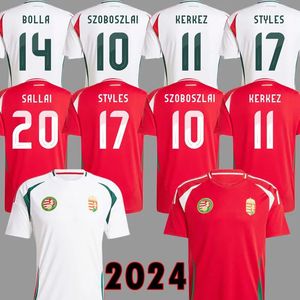 24 25Hungary Soccer Jersey 2024 T -shirt Euro Cup Hongaarse nationale team Home Red Away White Szoboszlai Football Shirts