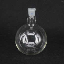 24/29 Flacon à fond plat en verre borosilicaté à cou court bouillant pour le laboratoire