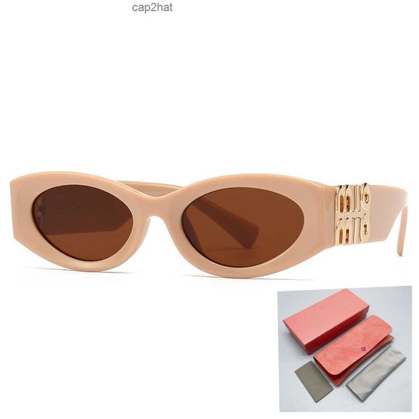 24-2miumius lunettes de soleil designer cadre ovale luxe femmes anti-radiation UV400 personnalité hommes rétro lunettes plaque haute qualité valeur miui lunettes de soleil AHLS