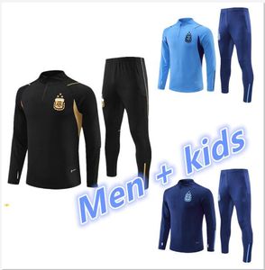 24 3 étoiles Argentine Survêtement de football Jersey Training SUIT Chemise de football DI MARIA 22 23 Hommes Enfants Kit SURVÊTEMENT ensembles uniformes