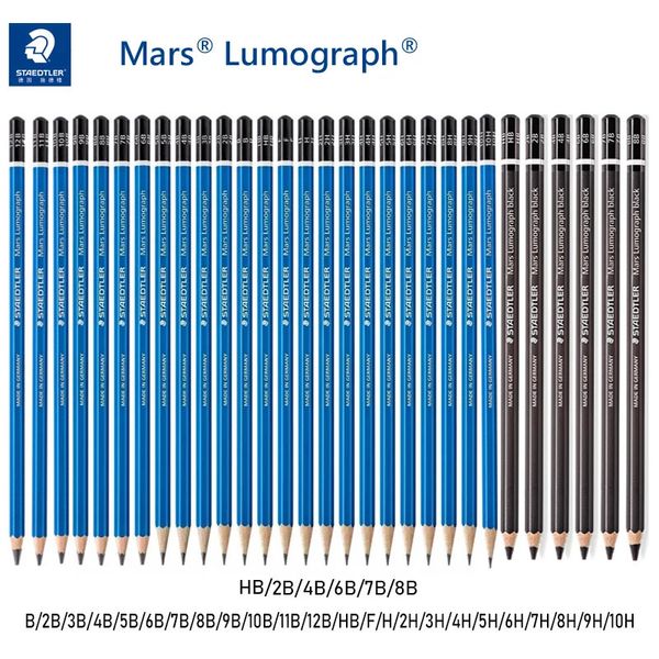 24/30 Uds Alemania STAEDTLER 100 Mars Lumograph lápices de dibujo varilla azul/varilla negra diseño de dibujo lápiz suministros de arte 240118