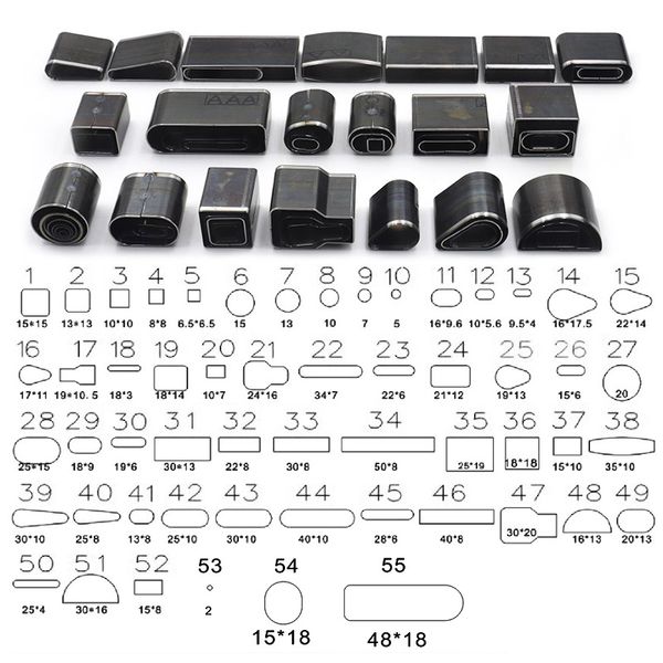 24/39/52/55pcs Trou de style forme de style creux de punch cutter outil de poinçonnage pour la courroie en cuir Holster en cuir artisanat outil de bricolage