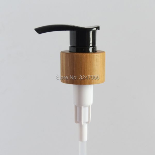 Tête de pompe de lotion noire en bambou 24/410 28/410, pour couvercle de bouteille cosmétique pour récipient de crème