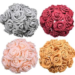 24 48PCS 7cm kunstmatige bloemboeket Pe Foam Rose Fake Flowers For Wedding Birthday Party Decor Supplies Valentijnsdag GI251Z