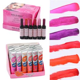 24/48 Stuks Matte Lippenstift Peel Off Rode Wijn Lipgloss Blijvende Hydraterende Waterdichte Koreaanse Lip Tinten Cosmetica Maquillaje 12 Stuks 240315