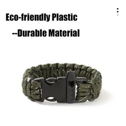 24,5 cm negen kernreflecterend paracord ontsnapping noodgevallen Gloffen Gloffen touw EDC Survival Saving armband met fluitgereedschap