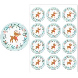 24/70pcs Merry Christmas Decor Stickers Santa Deer Embalaje de sellos múltiples Etiquetas de pegatinas para el año nuevo Decoración de Navidad Regalos