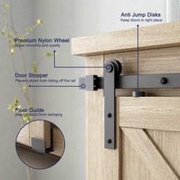 24-82 pulgadas Super Mini Gabinete Sliding Barn Door Kit Hardware Kit Rollers para la ventana de puertas de armario de soporte de televisión