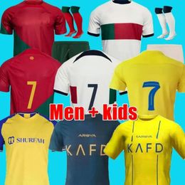 24 Al Nassr FC Ronaldo Maillots de football Al-Nassr 22 23 Portugais Bruno FERNANDES DIOGO J. DANILO Portuguesa FANS Portugieser Hommes Kit Enfants