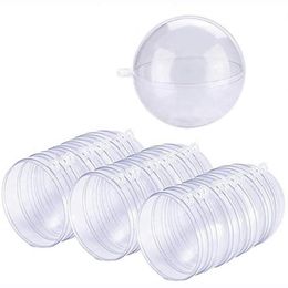 Lot de 24 boules à suspendre pour arbre de noël, 70mm, boule transparente, remplie de plastique Transparent, ornement 189I